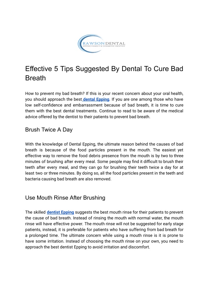 effective 5 tips suggested by dental to cure