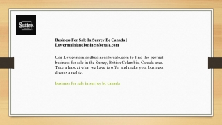 Business For Sale In Surrey Bc Canada Lowermainlandbusinessforsale.com