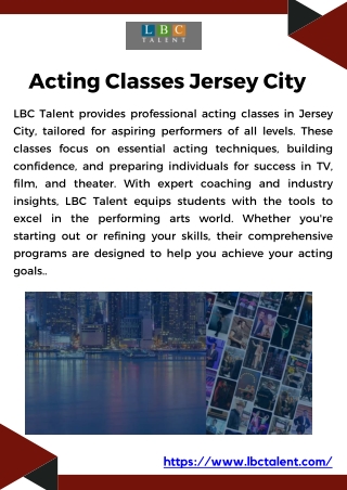 Acting Classes in Jersey City:Begin Your Journey with LBC Talent