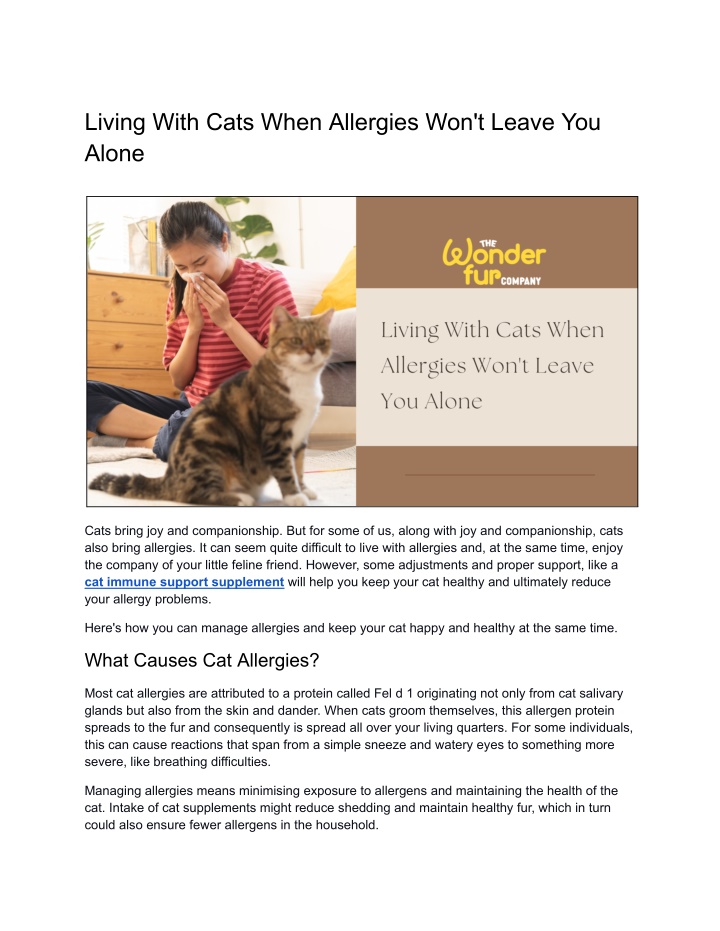 living with cats when allergies won t leave