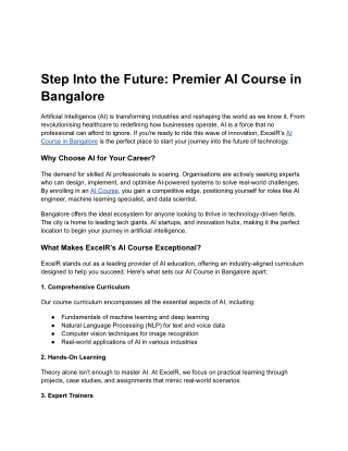 Step Into the Future_ Premier AI Course in Bangalore