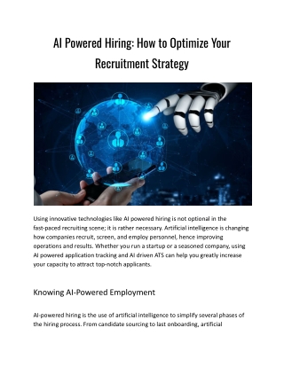 AI Powered Hiring: How to Optimize Your Recruitment Strategy