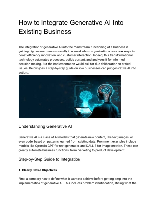How to Integrate Generative AI Into Existing Business