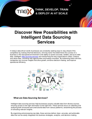 Discover New Possibilities with Intelligent Data Sourcing Services