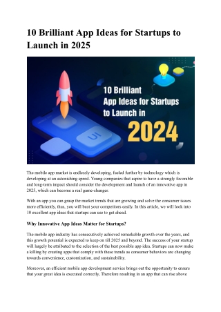 10 brilliant app ideas for startups to launch