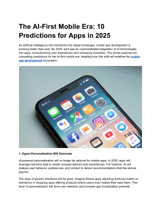 the ai first mobile era 10 predictions for apps