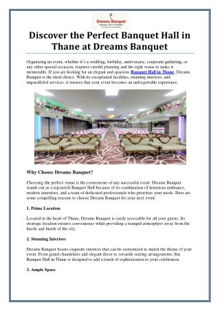 Banquet Hall in Thane – Dreams Banquet