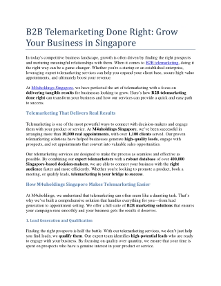 B2B Telemarketing Done Right Grow Your Business in Singapore