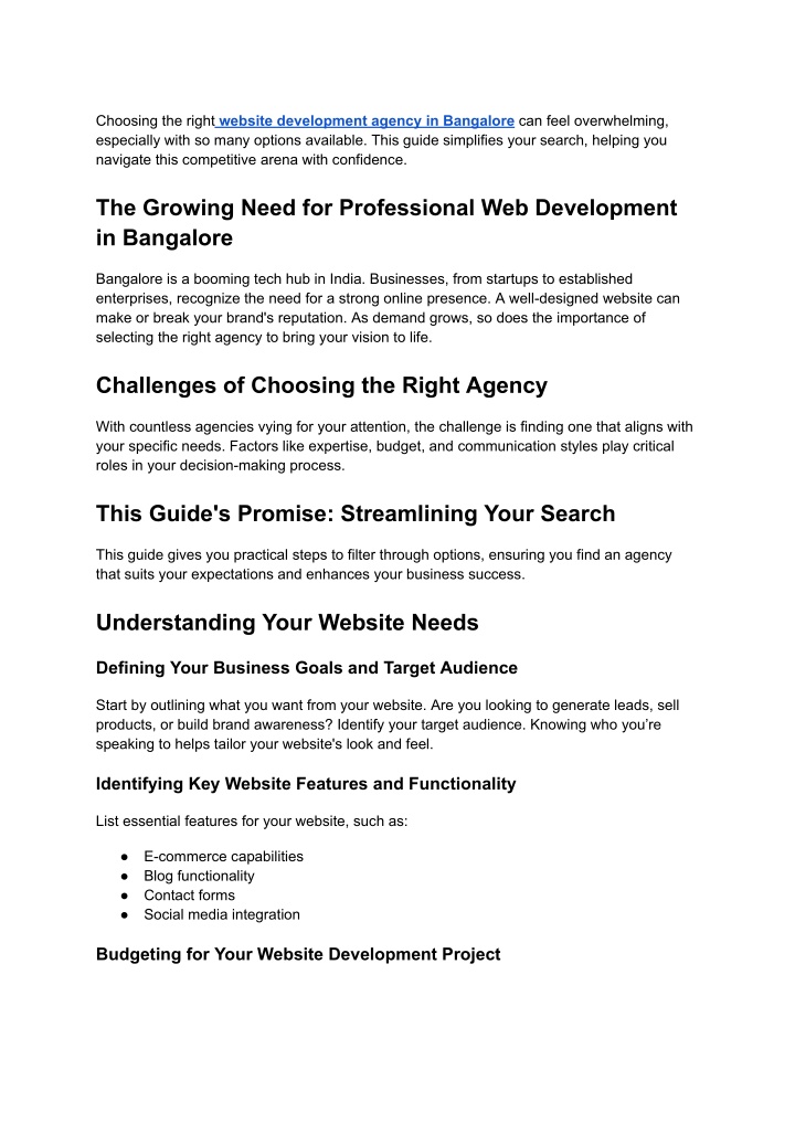 choosing the right website development agency