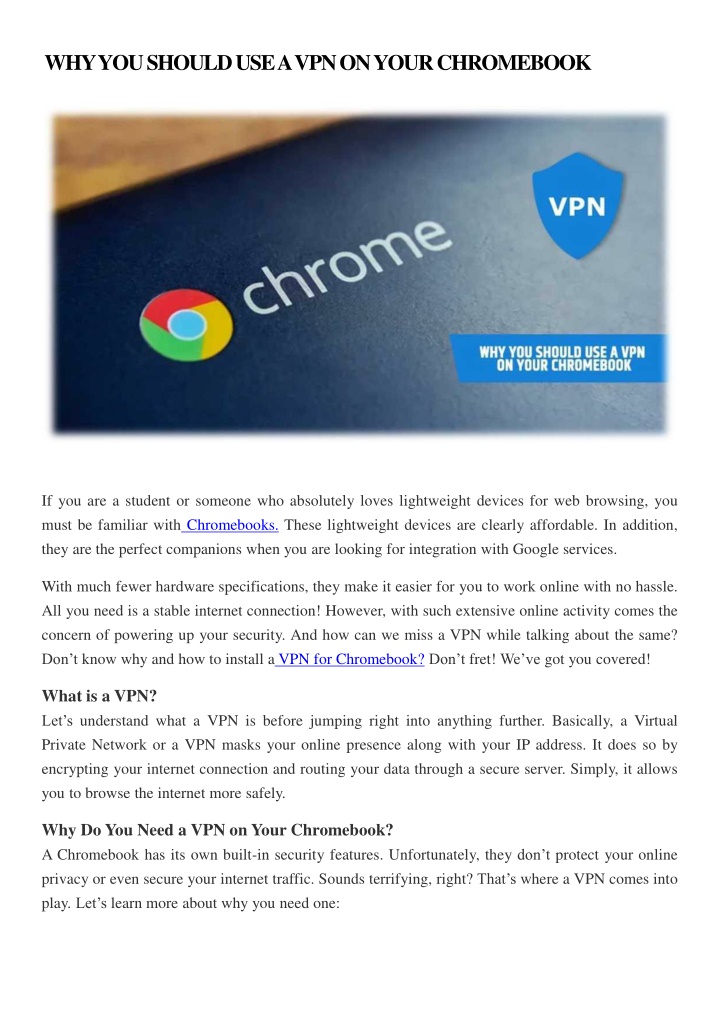 why you should use a vpn on your chromebook