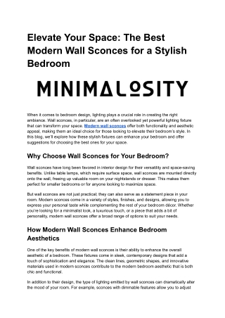 Elevate Your Space_ The Best Modern Wall Sconces for a Stylish Bedroom