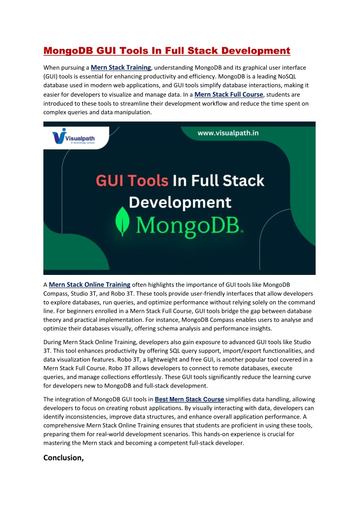 mongodb gui tools in full stack development