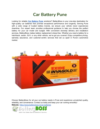 Car Battery Pune