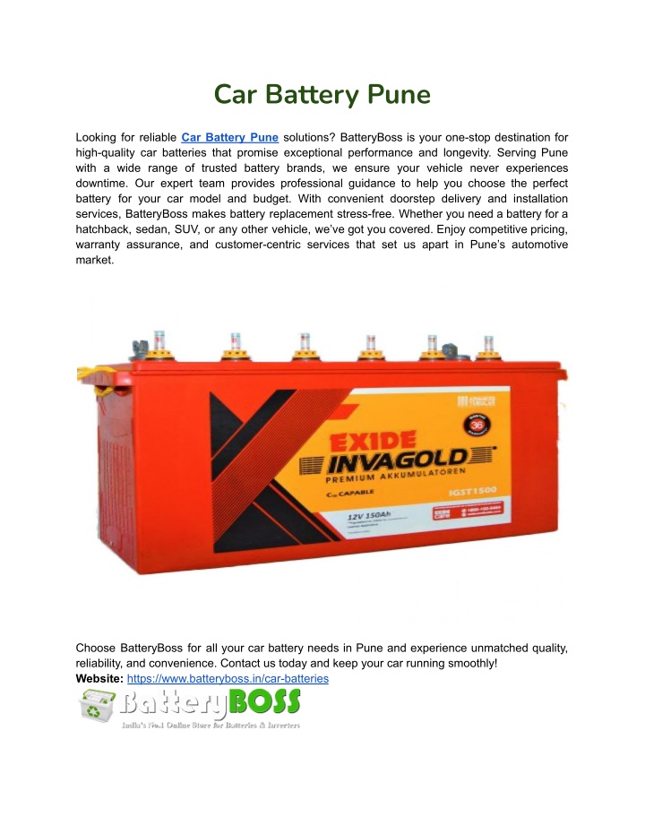 car battery pune