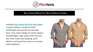 Buy Casual Shirts for Men Online in India - Filo Hevis