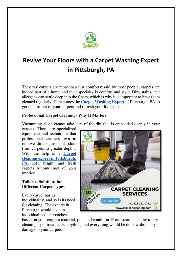 revive your floors with a carpet washing expert