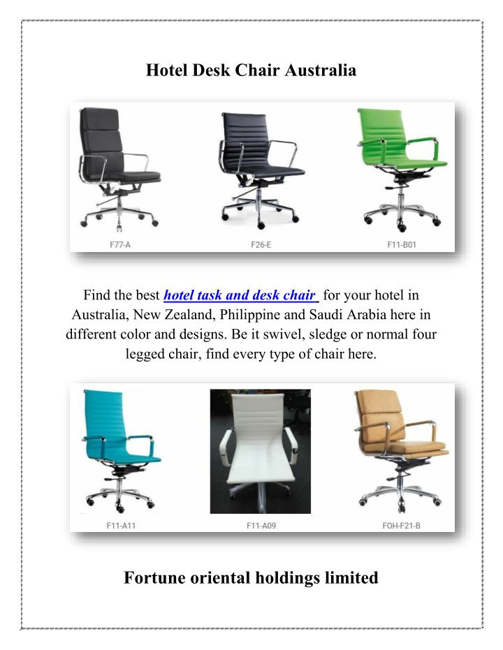 hotel desk chair australia