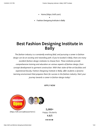 Best Fashion designing institute in Bally