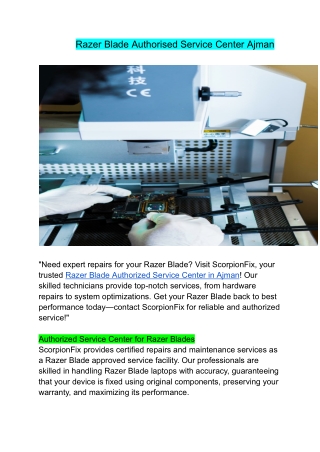 razer blade authorised service center ajman