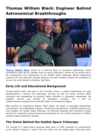 thomas william black engineer behind astronomical