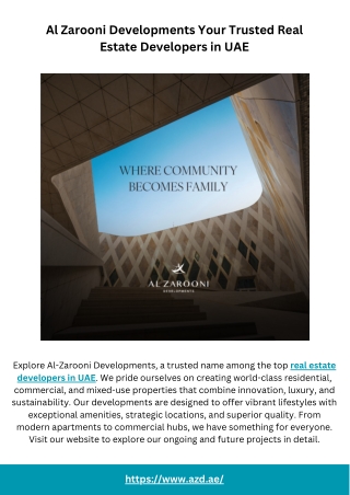 al zarooni developments your trusted real estate