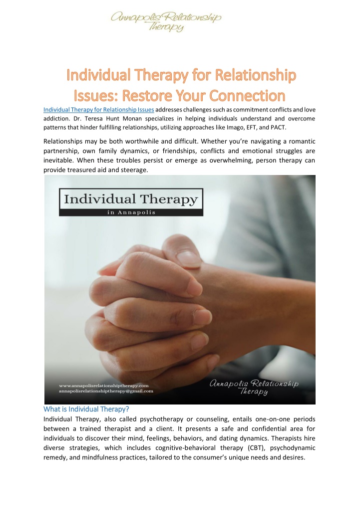 individual therapy for relationship issues