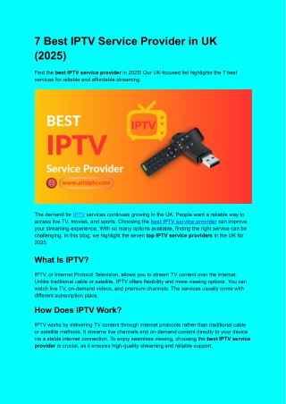 7 best iptv service provider in uk 2025