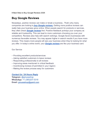8 Best Sites to Buy Google Reviews 2025