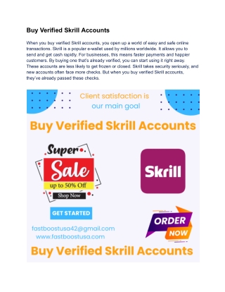 The Best 2028 2029 Site To Buy Verified Skrill Accounts 2025 2026 2027