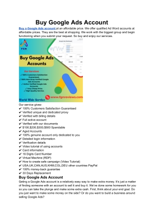 Top 10 Site To Buy Google Ads Account In The Time