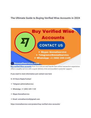 The Ultimate Guide to Buying Verified Wise Accounts in 2024