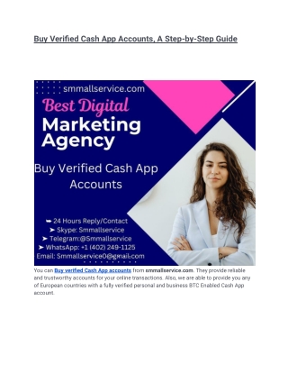 Buy Verified Cash App Accounts, A Step-by-Step Guide
