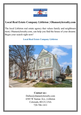 Local Real Estate Company Littleton  Ohanastylerealty