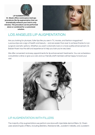 Discover the Benefits of Lip Augmentation Now