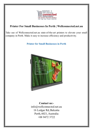 Printer For Small Businesses In Perth Wellconnected.net