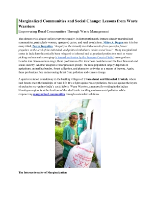 marginalized communities and social change