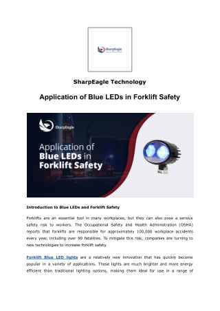 Application of Blue LEDs in Forklift Safety