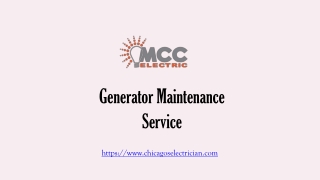 Generator Maintenance Service - www.chicagoselectrician.com