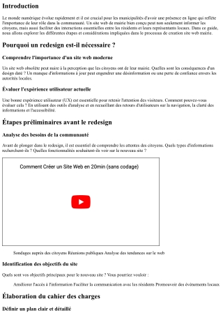 Guide complet pour le redesign du site web de votre mairie