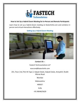 how to set up a hybrid zoom meeting for in person