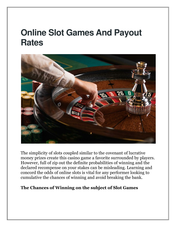 online slot games and payout rates