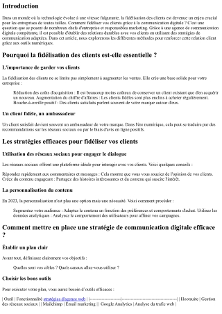 Comment fidéliser vos clients grâce à la communication digitale ?