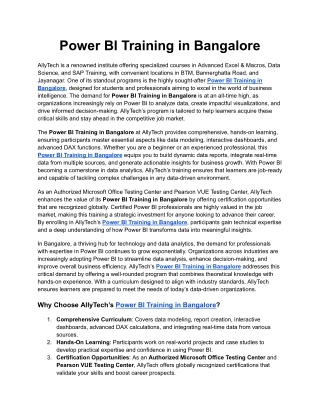Power BI Training in Bangalore