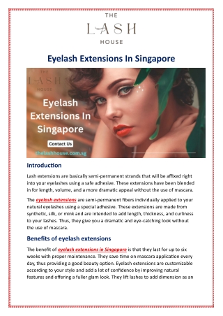 Eyelash Extensions In Singapore