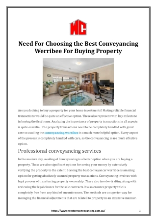 need for choosing the best conveyancing werribee