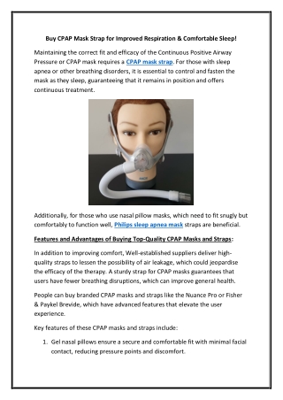 Buy CPAP Mask Strap for Improved Respiration & Comfortable Sleep!