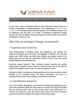 Top Benefits of Hiring Architect Design Consultants for Your Next Project