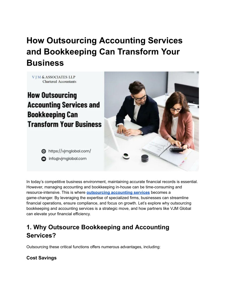 how outsourcing accounting services