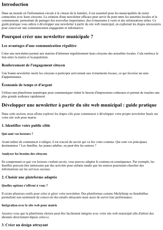 Développer une newsletter à partir du site web municipal : guide pratique