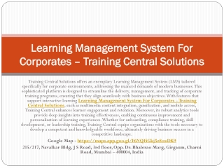 Learning Management System In India – Training Central Solutions Mumbai